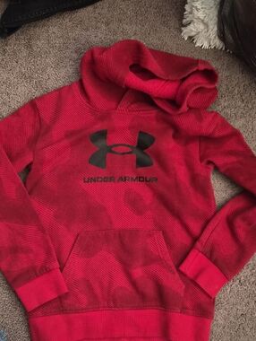 Under Armour Red Hoodie with Black Logo